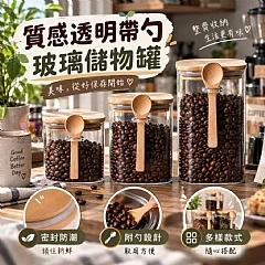 G-質感透明帶勺玻璃儲物罐 - 大